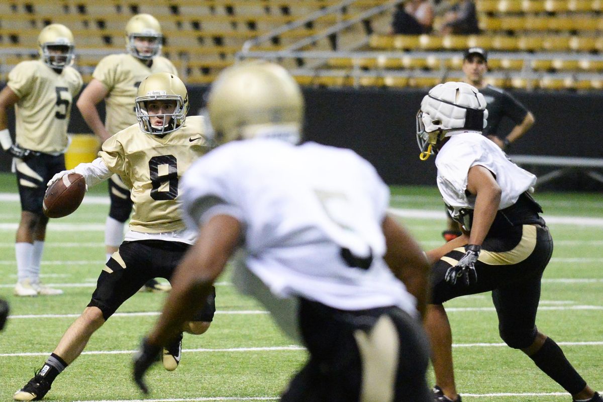 Junior quarterback Mason Petrino makes a run during Friday