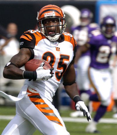 
Chad Johnson's pass-catching has played a big role in Cincinnati's 2-0 start to the 2005 season. 
 (Associated Press / The Spokesman-Review)