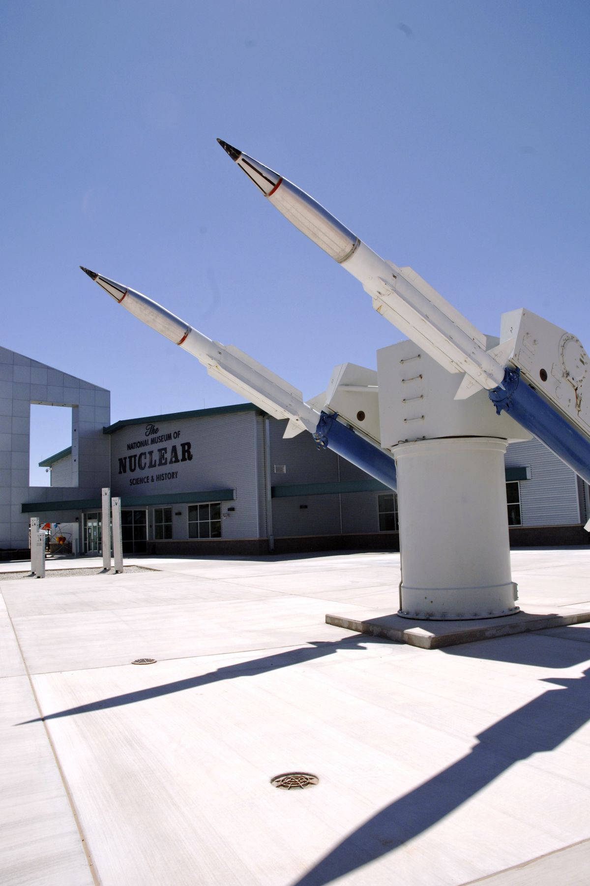 A Terrier missile launcher is displayed in front of the National Museum of Nuclear Science and History in Albuquerque, N.M. (Associated Press)