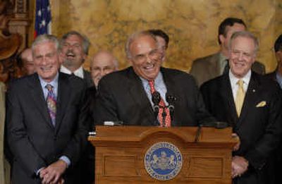 
Pennsylvania Gov. Ed Rendell speaks during a news conference about the a new state budget in Harrisburg, Pa., on Monday. Associated Press
 (Associated Press / The Spokesman-Review)