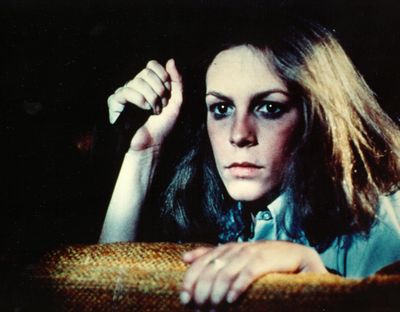 Jamie Lee Curtis in a scene from the 1978 horror classic “Halloween,” directed by John Carpenter.