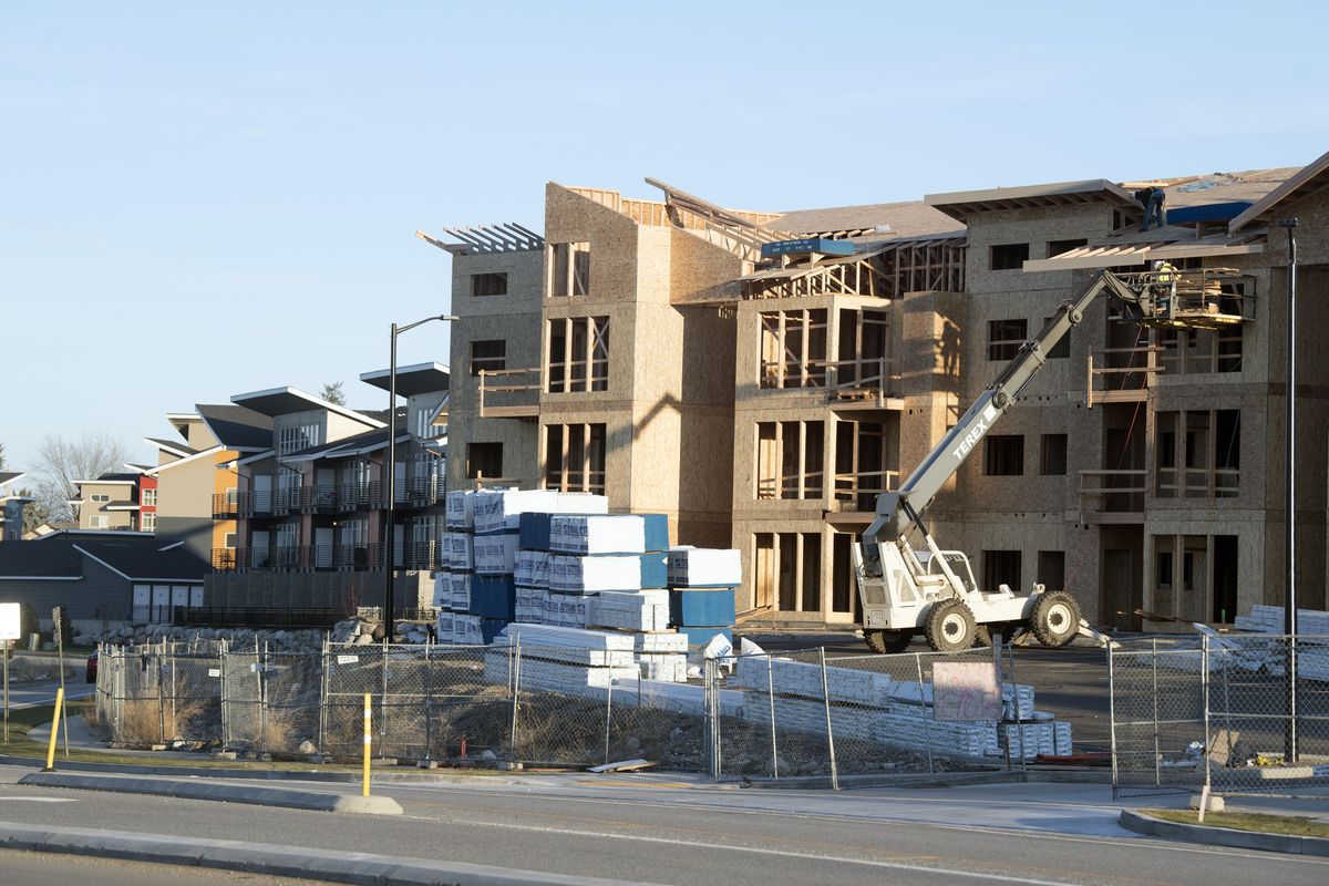 Thousands of apartment units had been built or were under construction along Indiana Parkway, east of the Spokane Valley Mall, in Spokane Valley, where developers were trying to satisfy the demand for rental housing. Even with such development, there is still upward pressure on rental rates around Spokane. Photographed Wednesday, Dec. 5, 2017. (Jesse Tinsley / The Spokesman-Review)