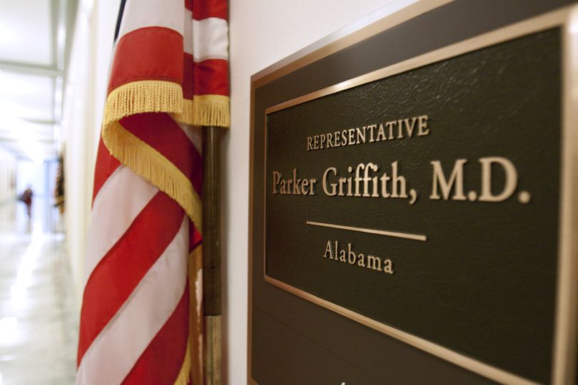 The Office of Alabama Rep. Parker Griffith is seen on Capitol Hill in Washington, Tuesday, Dec. 22, 2009. Griffith of Alabama, a freshman  is switching to the Republican Party, his office said Tuesday, Dec. 22, 2009, another blow to Democrats facing a potentially tough midterm election. (Harry Hamburg / Fr170004 Ap)