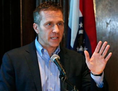 In this April 11, 2018 photo, Missouri Gov. Eric Greitens speaks at a news conference about allegations related to his extramarital affair with his hairdresser, in Jefferson City, Mo. (J.B. Forbes / Associated Press)
