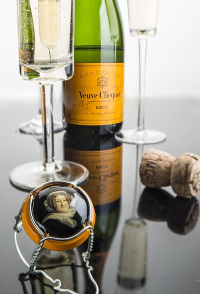 Veuve Clicquot – veuve is “widow” in French – was one of the first international businesswomen of the 19th century, a shrewd marketer who built her eponymous Champagne brand into a symbol of luxury and elegance. The metal cork cap shows “Portrait of Madame Clicquot Ponsardin.”