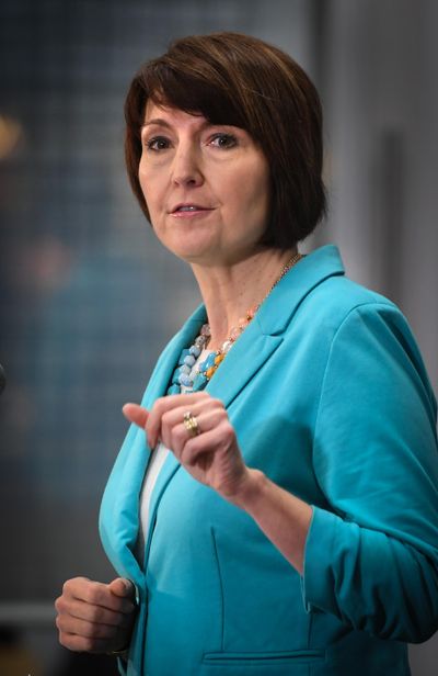 Cathy McMorris Rodgers at Spokane City Hall, on Friday, Jan. 18, 2019. (Dan Pelle / The Spokesman-Review)