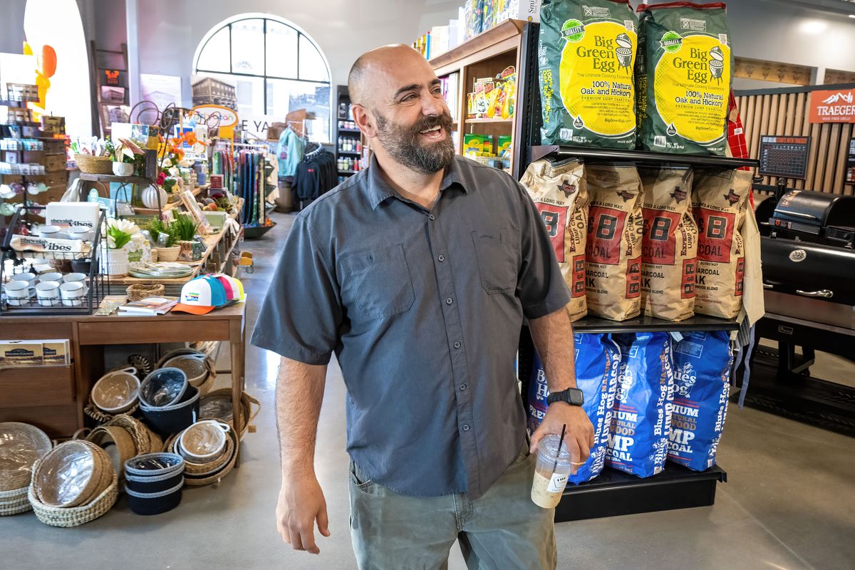 Sety’s Ace Hardware owner Paul Sety said he would rebuild after a devastating fire destroyed his longtime family business and historic building on Main Street in Chewelah in August 2023. On Monday, the doors opened to customers. A grand reopening is scheduled for August.  (COLIN MULVANY/THE SPOKESMAN-REVIEW)