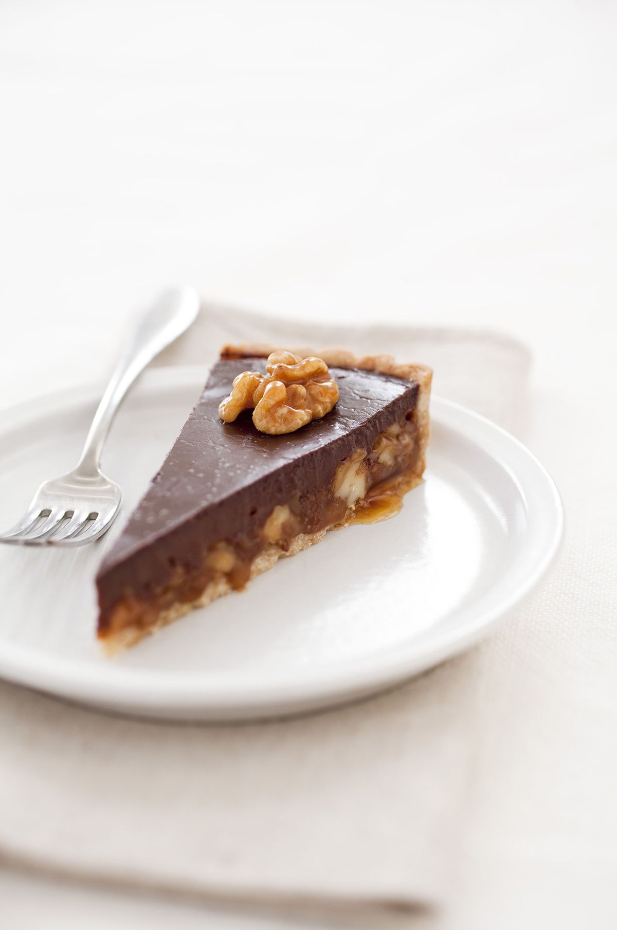 Chocolate Caramel Walnut Tart from “Cook’s Illustrated Baking Book.”