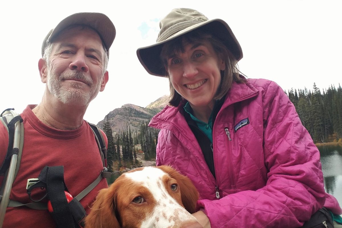 Rich Landers and his wife, Meredith Heick, celebrated their 34th wedding anniversary with a 9-mile hike into the Bob Marshall Wilderness with their Brittany, Ranger. (Rich Landers)