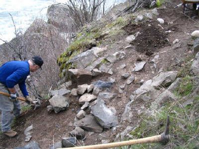 
Volunteers restore trail in Riverside State Park originally built by CCC crews in the '30s. 
 (Photo by Dave Nelson / The Spokesman-Review)