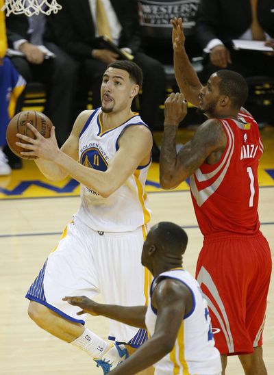Klay Thompson suffered a concussion on Wednesday. (Associated Press)