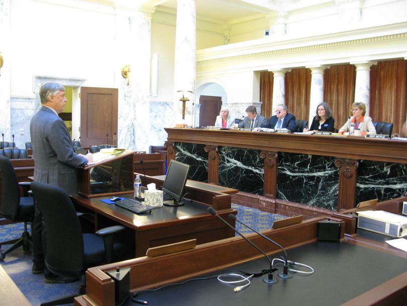 Rep. John Gannon addresses the House Ways & Means Committee on Thursday morning (Betsy Russell)