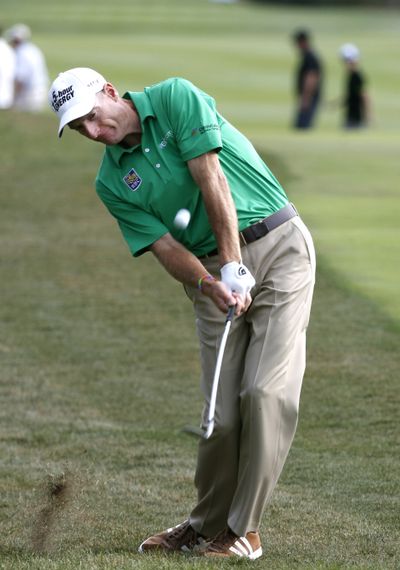 Jim Furyk holds a one-shot lead going into final round at BMW. (Associated Press)
