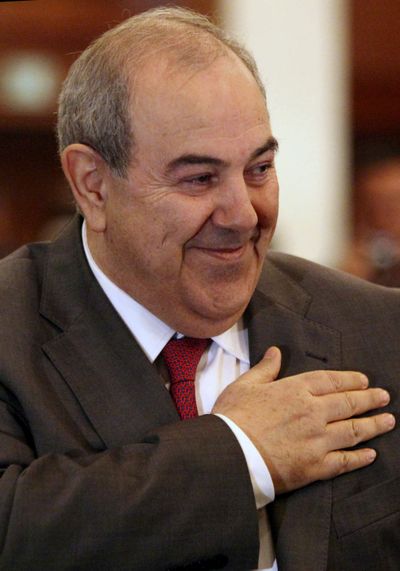 Ex-prime minister Ayad Allawi  heads the coalition that suspended activity.  (Associated Press)