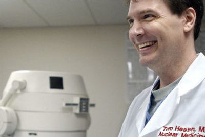 
Dr. Tom Heston, a certified nuclear medicine specialist, gives a tour of the facility at Mountain Health Care in Kellogg on Monday. 
 (Kathy Plonka / The Spokesman-Review)