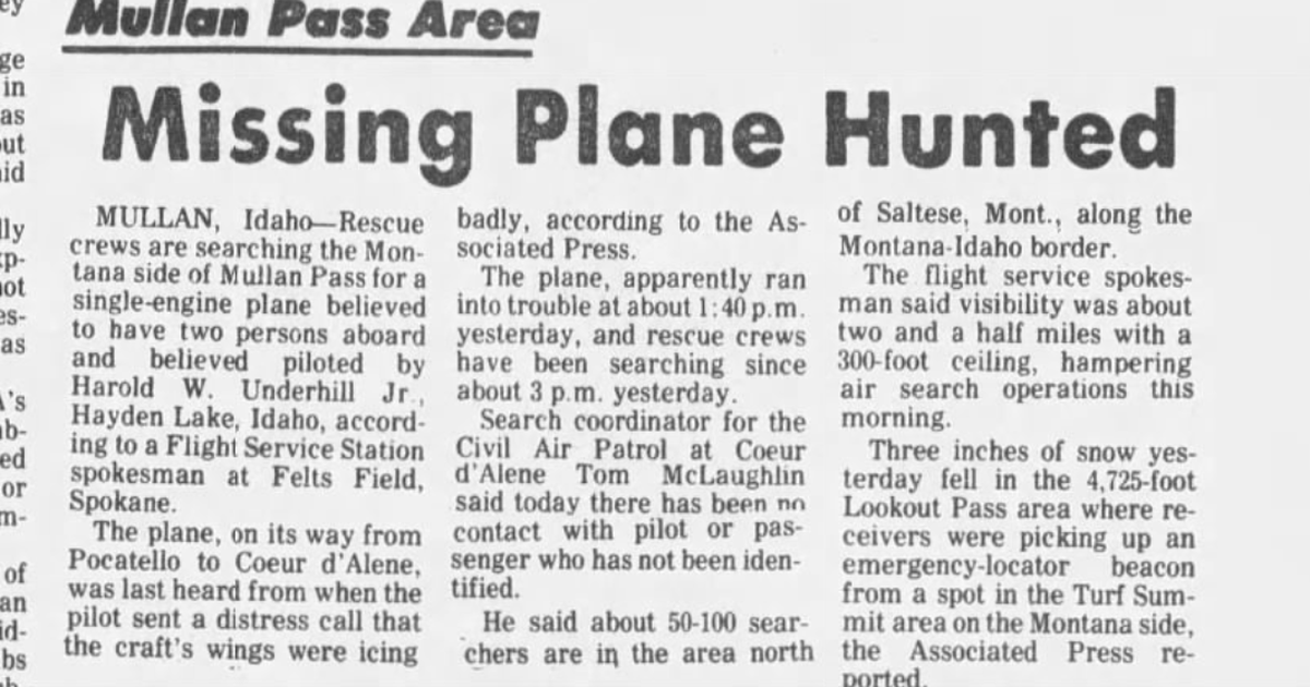 This day in history: Search underway for missing Hayden Lake men who went down with plane near Montana border. Whitworth College features graduating class of two