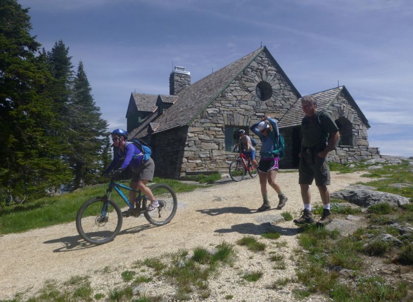 Hikers and bikers enjoyed plenty of elbow room at the Vista House and top of Mount Spokane on May 31, a day before the gate would be opened to allow vehicle traffic up the Summit Road for the summer season. (Rich Landers)