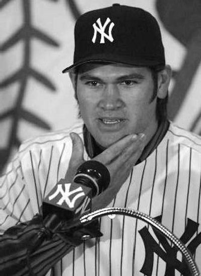 
Johnny Damon displays his clean-cut look to the New York media Friday. 
 (Associated Press / The Spokesman-Review)