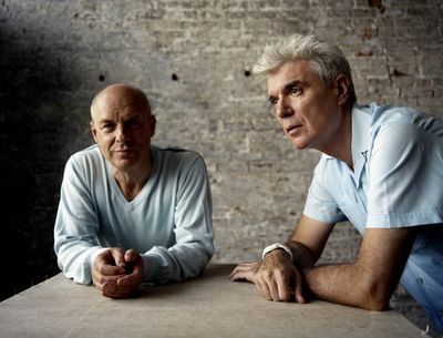 Brian Eno and David Byrne have worked together since 1978.  (Associated Press / The Spokesman-Review)