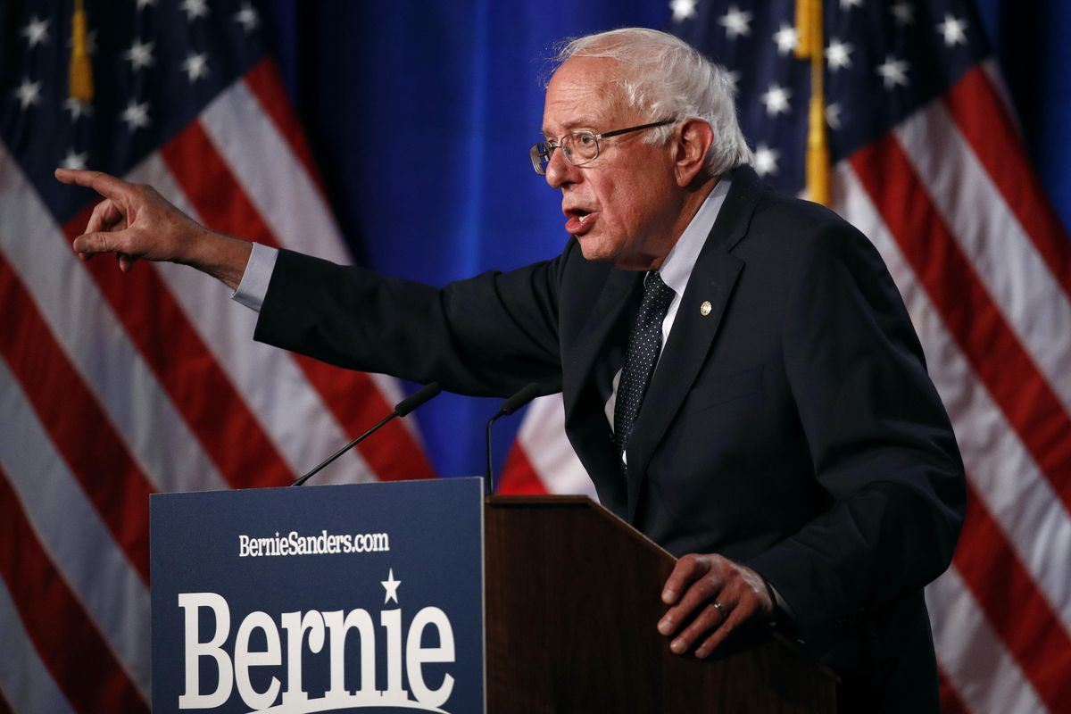 Democratic presidential candidate, Sen. Bernie Sanders, I-Vt., speaks about his “Medicare for All” proposal Wednesday, July 17, 2019, at George Washington University in Washington. (Patrick Semansky / Associated Press)