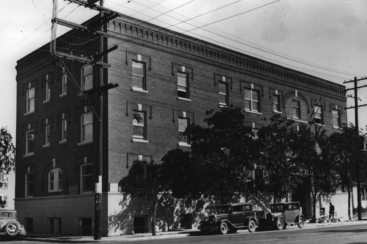 1935: The Geneva Apartments at 405 S. Maple Ave., built by original owner Dr. T.L. Catterson in 1908, were sold in 1935 to Elza Hurst and the Collateral Investment Co., which put $35,000 into the building to repair damage from a fire in 1933. Hurst renamed the building the Maplehurst Apartments and it has passed through several owners’ hands since that era.  (The Spokesman-Review Photo Archive)