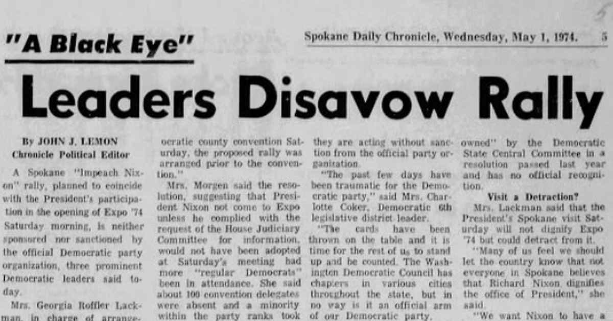 50 years ago in Expo history: An 'Impeach Nixon' rally planned for the ...