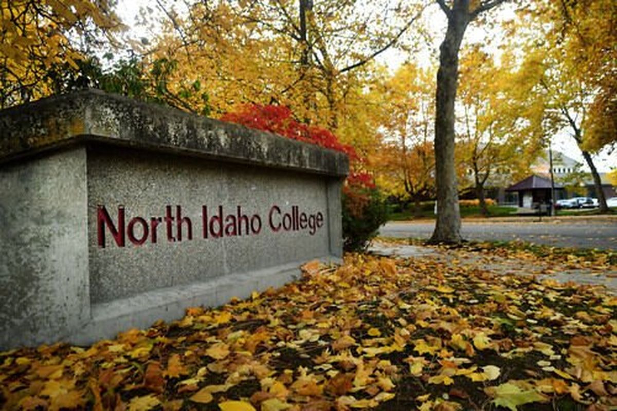 The entrance of North Idaho College as photographed last fall. The college has narrowed down its presidential search to five finalists.  (By Kathy Plonka / The Spokesman-Review)