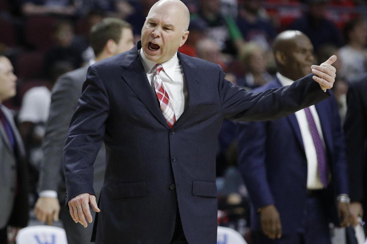 Head coach Randy Bennett, shown in a file photo from earlier this season, has guided Saint Mary’s to three WCC titles in the last seven seasons. (JOHN LOCHER / AP)