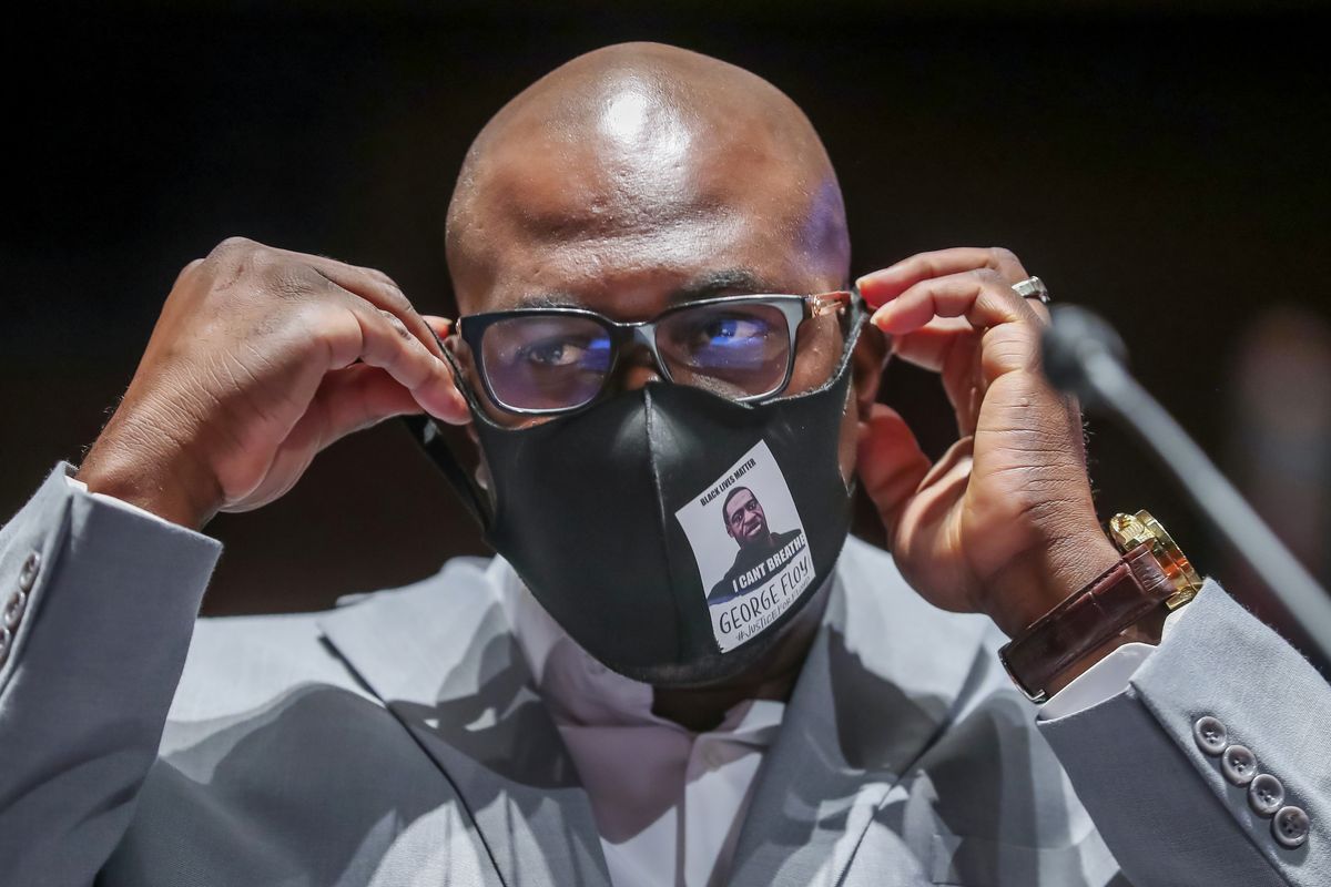 Philonise Floyd, a brother of George Floyd, arrives to testify before a House Judiciary Committee hearing on proposed changes to police practices and accountability on Capitol Hill, Wednesday, June 10, 2020, in Washington.  (Michael Reynolds)