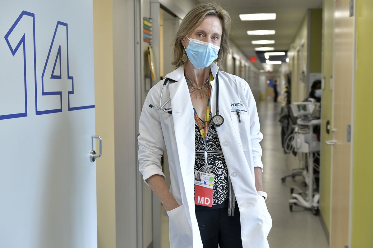 Dr. Katherine Gergen Barnett, Program Director of Family Medicine Residency at Boston Medical Center, Thursday, June 3, 2021. States, such as Massachusetts, with high vaccination rates are reporting plunging COVID-19 cases, multiple days without deaths and health care workers who
