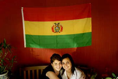
Bolivian exchange student Jimena Mingorance, right, is living with host sister  Alayna Becker in Spokane. 
 (BRIAN PONKA / The Spokesman-Review)