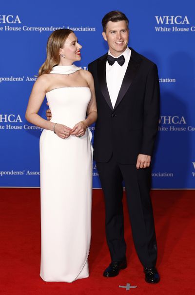 Scarlett Johansson and Colin Jost attend the 2024 White House Correspondents’ Dinner at The Washington Hilton on Saturday, April 27, 2024, in Washington, D.C. (Paul Morigi/Getty Images/TNS)  (Paul Morigi/Getty Images North America/TNS)