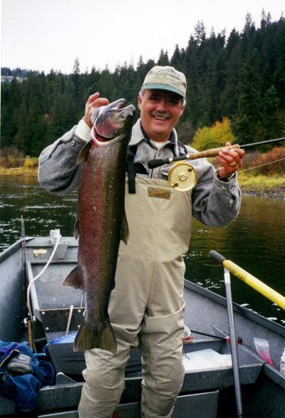 Dan Magers holds a steelhead he caught from his drift boat on Idaho's Clearwater River. (Courtesy photo)