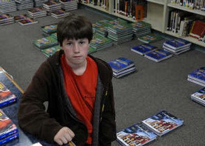 
Scott Campbell is pictured at Lakeland Junior High in Rathdrum. Campbell went to state for the Reader's Digest Word Power Challenge Competition. 
 (Kathy Plonka / The Spokesman-Review)