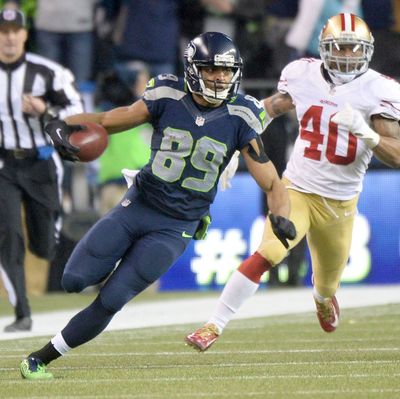 Seattle receiver Doug Baldwin had six receptions for 106 yards on Sunday.