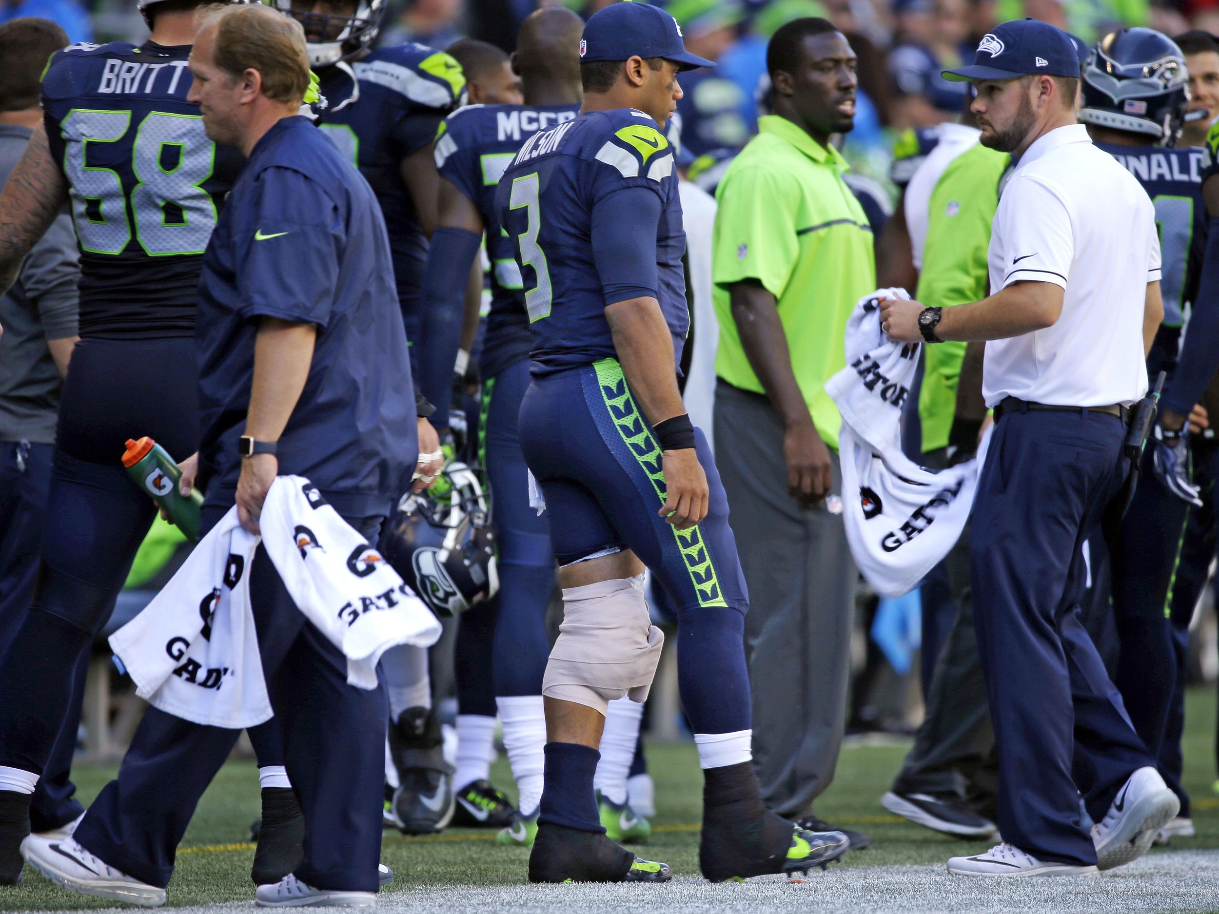 Seahawks coach Pete Carroll: Russell Wilson has ankle sprain