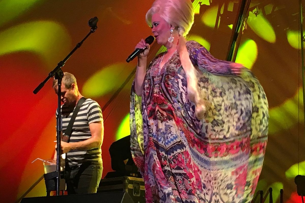 Cindy Wilson and the B-52s got the crowd on its feet during a 2017 performance at the Festival at Sandpoint.  (Carolyn Lamberson/The Spokesman-Review)