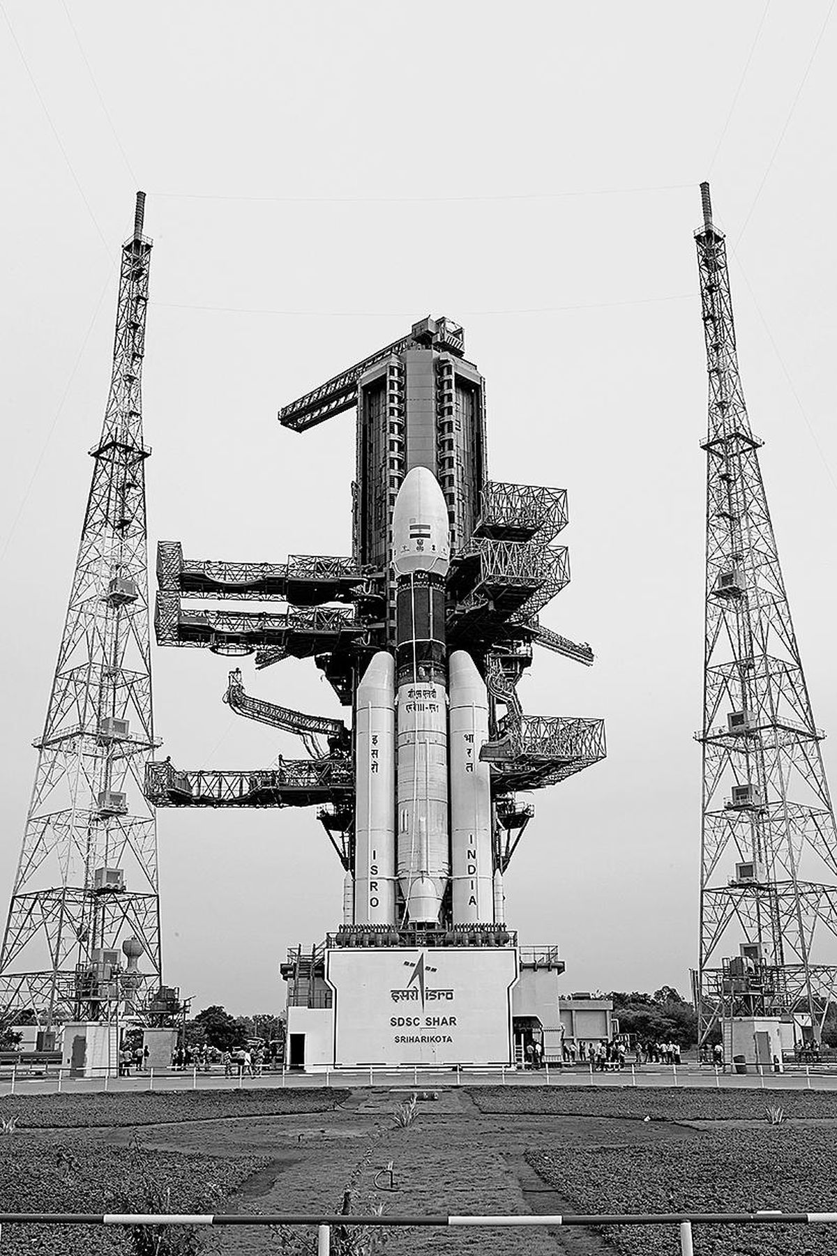 India’s Chandrayaan-2 moon lander  is prepared for its July 15, 2019, launch. (AP)