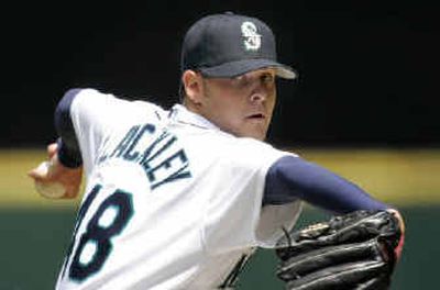 
Seattle Mariners starting pitcher Travis Blackley likely won't return to the mound until the 2006 season. 
 (Associated Press / The Spokesman-Review)