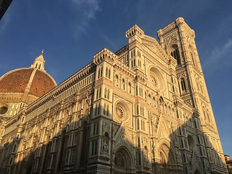 Standing next to Florence's famed Duomo, Giotto's Campanile (right) is an architectural treasure. (Dan Webster)
