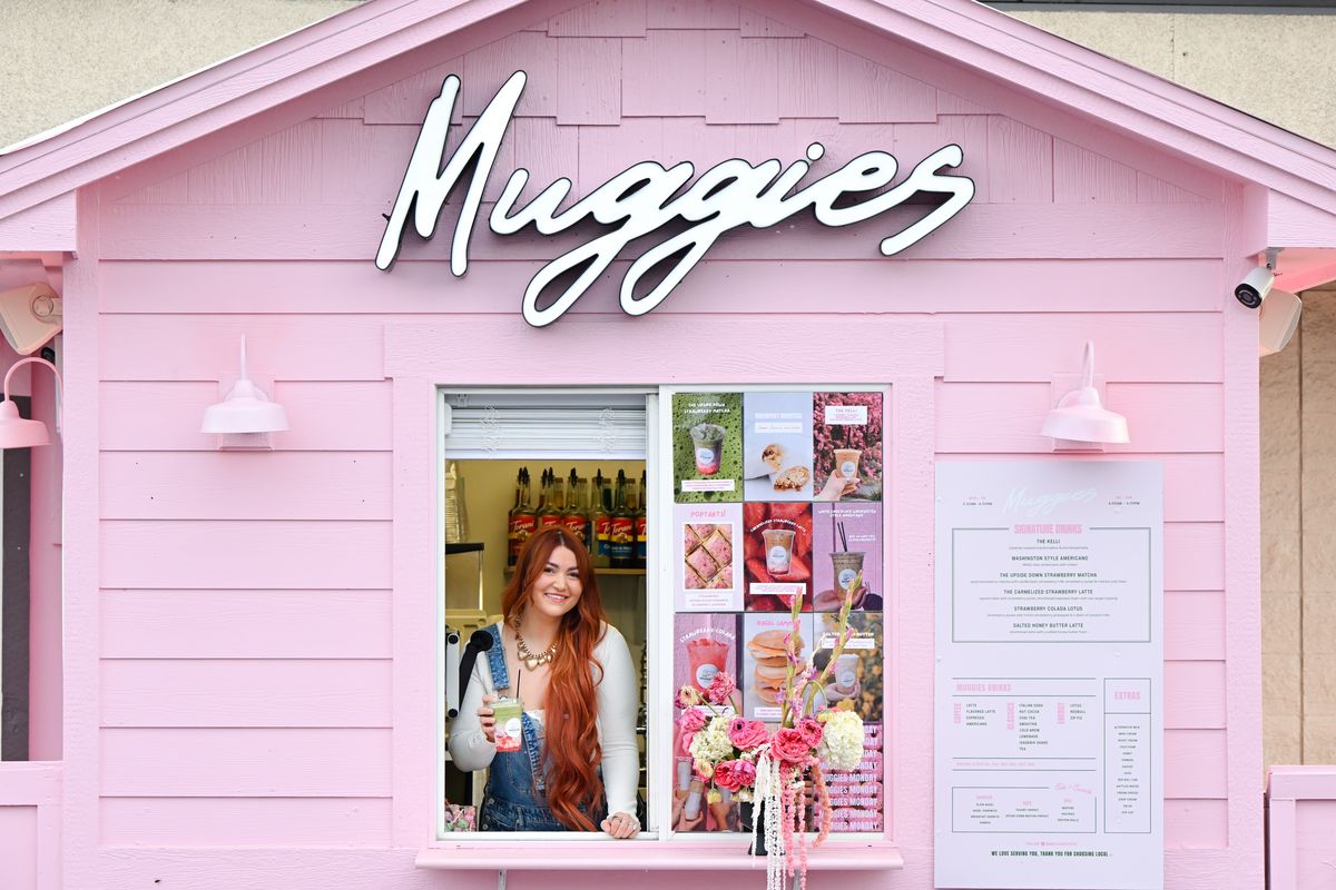 Mady Hare, owner of Muggies coffee poses for a photo on Oct 22 in north Spokane. (Tyler Tjomsland/The Spokesman-Review)