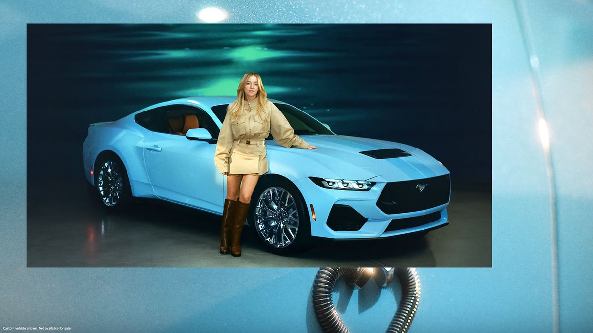Ford is teaming up with acclaimed actress and avid auto enthusiast Sydney Sweeney. Sweeney, from Spokane, worked closely with the Ford team to design her dream vehicle, inspired by her 1965 Mustang named Britney.  (Tribune News Service )