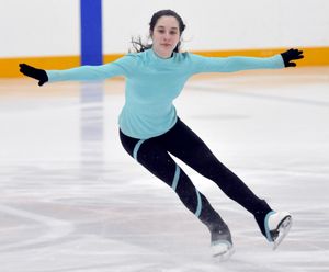 Nicole Deitrick, 14, practices at Eagles Ice Arena on Nov. 8. She has qualified for the junior nationals in the intermediate division. (Jesse Tinsley / The Spokesman-Review)