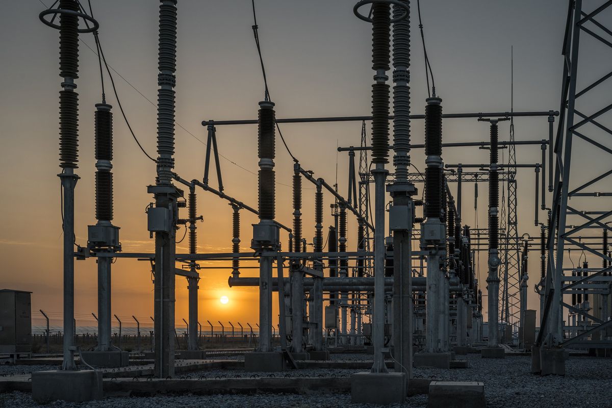 An electrical plant at the 100-megawatt Solar plant located in the Navoi region, Uzbekistan, on July 13, 2023. It produces enough power for 31,000 households and displaces around 150,000 tonnes of CO2 each year. (Sergey Ponomarev/The New York Times)  (SERGEY PONOMAREV)