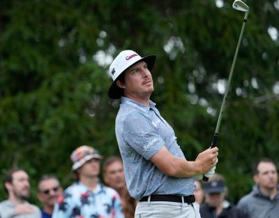 Joel Dahmen watches his shot on No. 16 during the first round of the Memorial golf tournament last week.  (Associated Press)