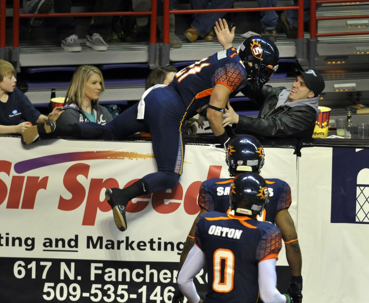 Shawn Kauleinamoku celebrates the Spokane Shock