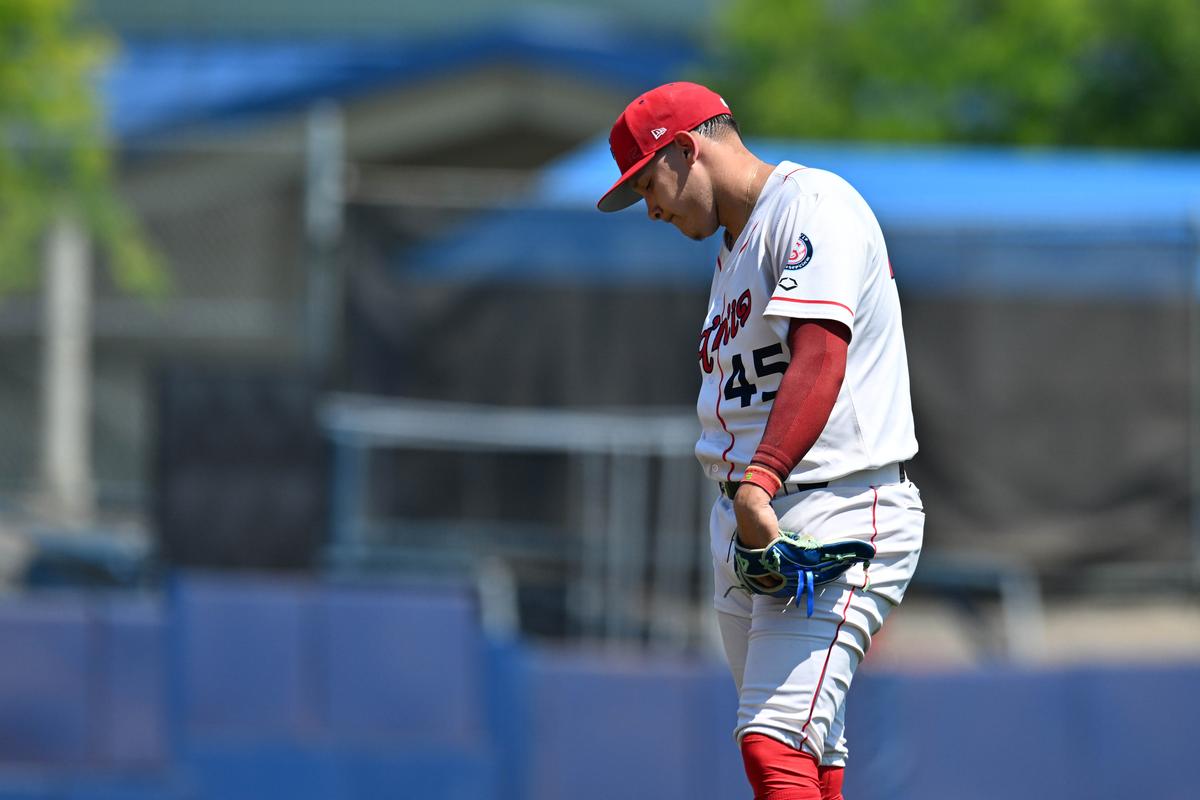 Spokane Indians starter Yuma Herrera looks for answers against the Everett AquaSox on July 19, 2026 at Avista Stadium.   (James Snook)