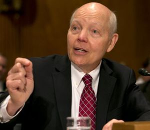In this AP file photo, Internal Revenue Service (IRS) Commissioner John Koskinen testifies on Capitol Hill in Washington, Tuesday, June 2, 2015, before the Senate Homeland Security and Governmental Affairs committee hearing examining the IRS data breach. (AP File Photo/Jacquelyn Martin)