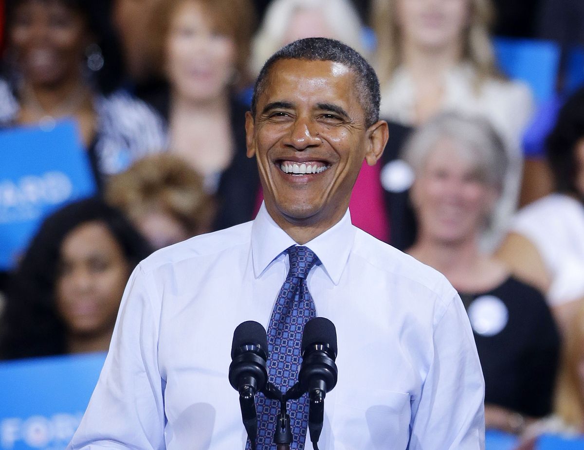 President Barack Obama speaks during a campaign event at George Mason University, Friday, Oct. 5, 2012, in Fairfax, Va (Pablo Monsivais / Associated Press)