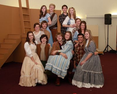 The cast of Northwest Christian Schools’ spring performance of “Seven Brides for Seven Brothers.”